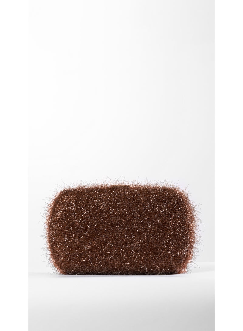 كيفيلي حقيبة كلتش كاكاو بلمسة لامعة - Image 1